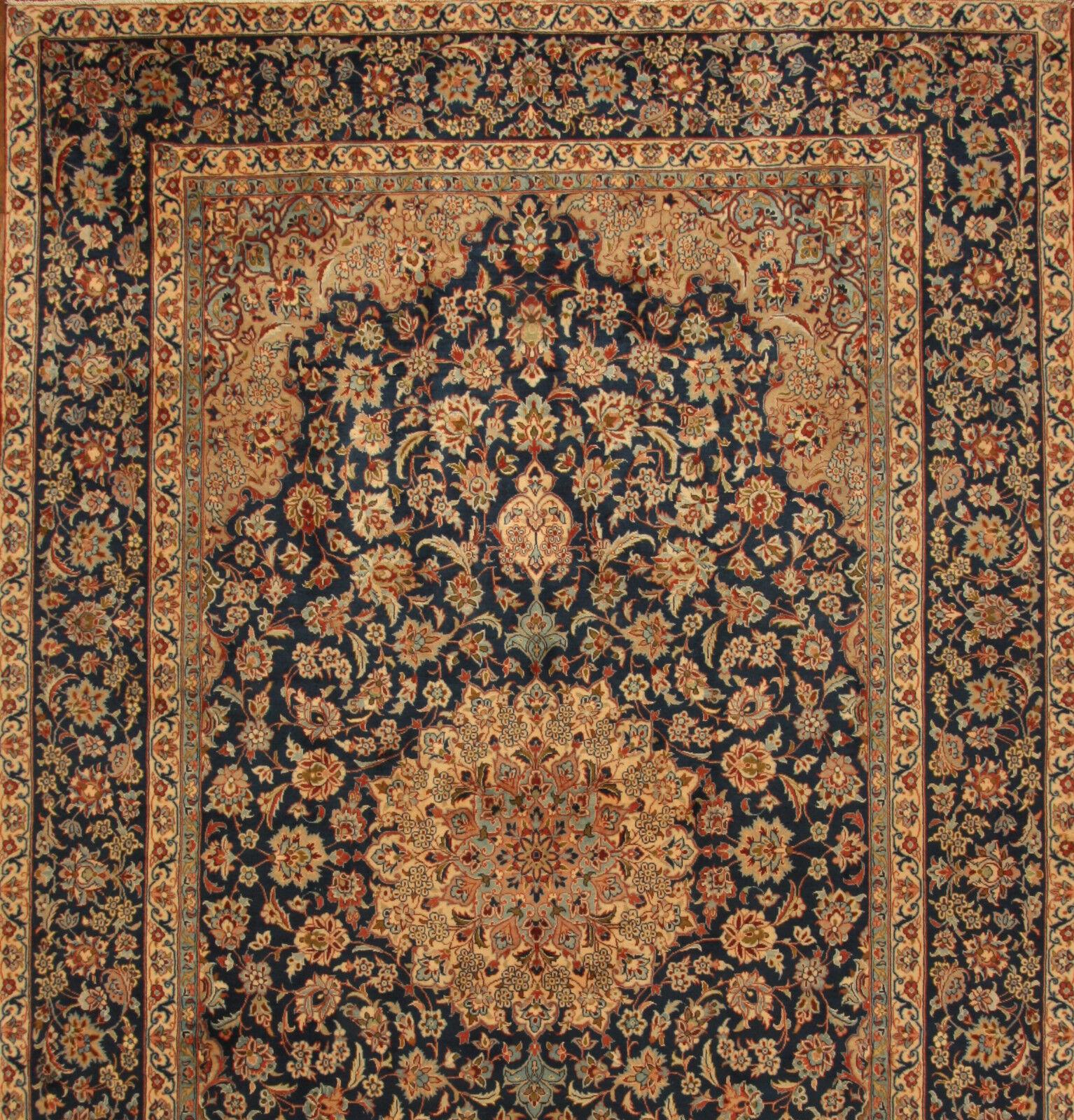 Handmade Vintage Persian Style Isfahan Rug 9.5' x 15', 1970s - 1T29 For Sale 5