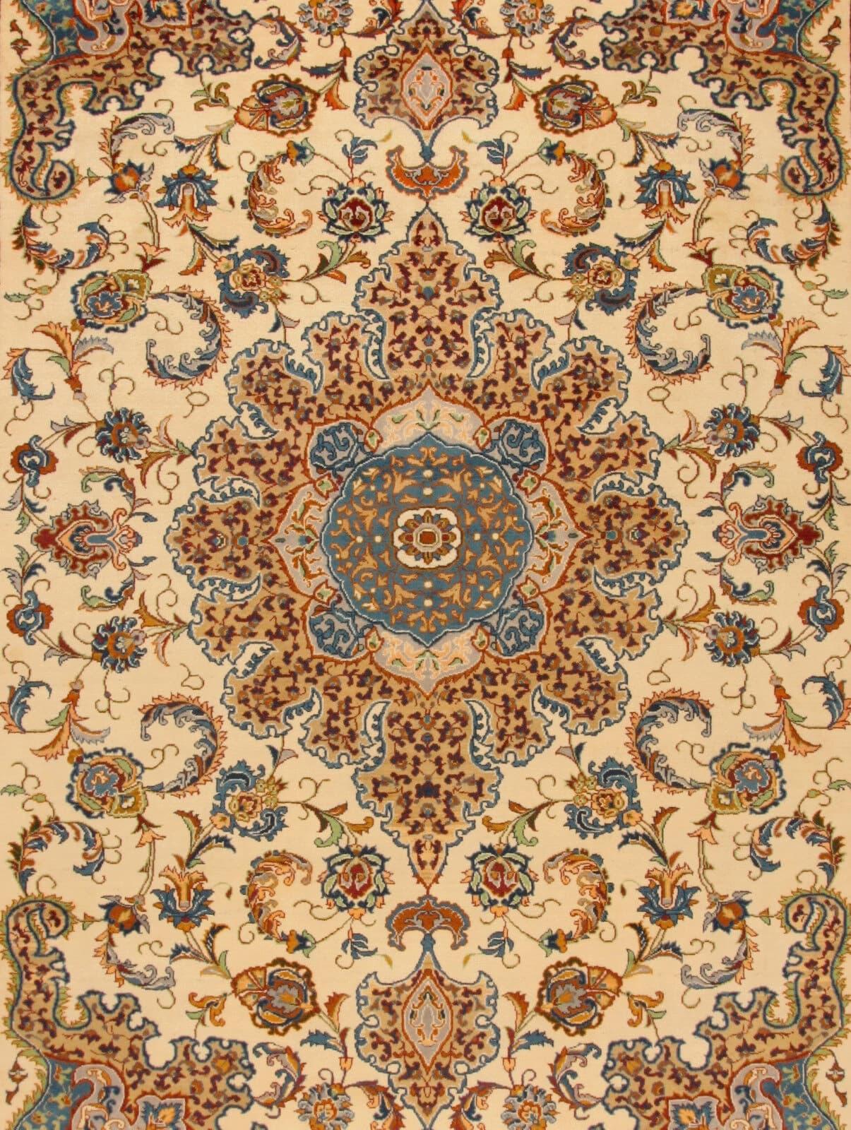 Tapis d'Ispahan de style persan vintage fait à la main 9,9' x 13,7', 1990 - 1T45 en vente 5