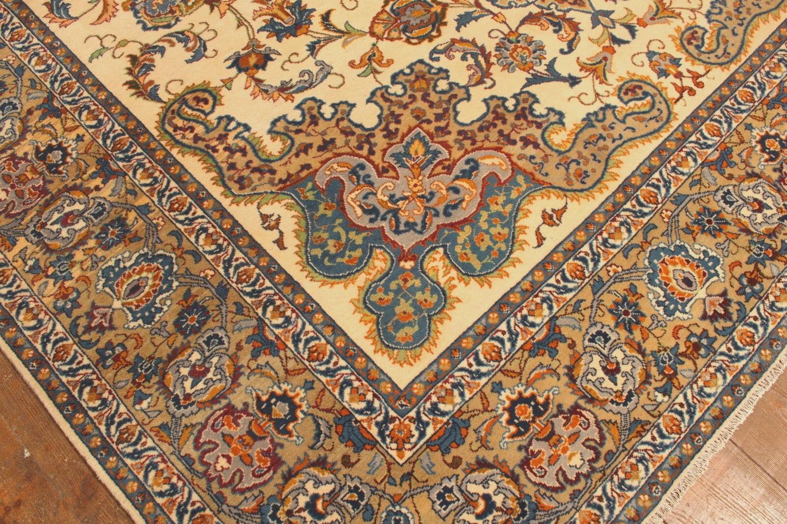 Tapis d'Ispahan de style persan vintage fait à la main 9,9' x 13,7', 1990 - 1T45 Bon état - En vente à Bordeaux, FR