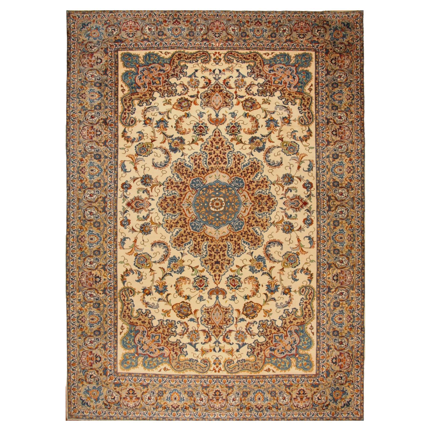 Handgefertigter Vintage Isfahan-Teppich im persischen Stil 9.9' x 13,7', 1990er Jahre - 1T45