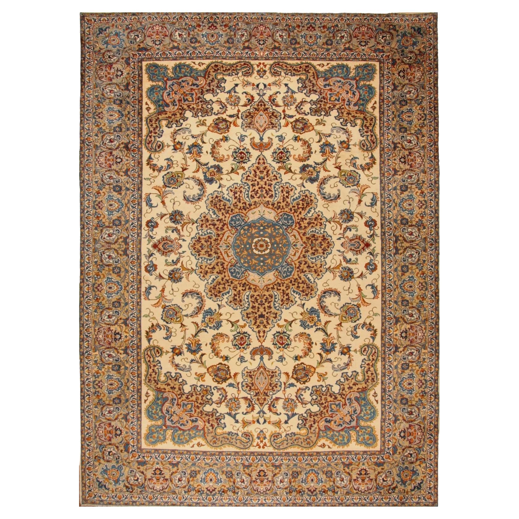 Handmade Vintage Persian Style Isfahan Rug 9.9' x 13.7', 1990s - 1T45 ...