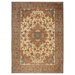 Tapis d'Ispahan de style persan vintage fait à la main 9,9' x 13,7', 1990 - 1T45