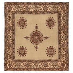 Handgefertigte Vintage persischen Stil Isfahan Teppich mit Seide 8,1 'x 8,7', 1990er Jahre - 1T48