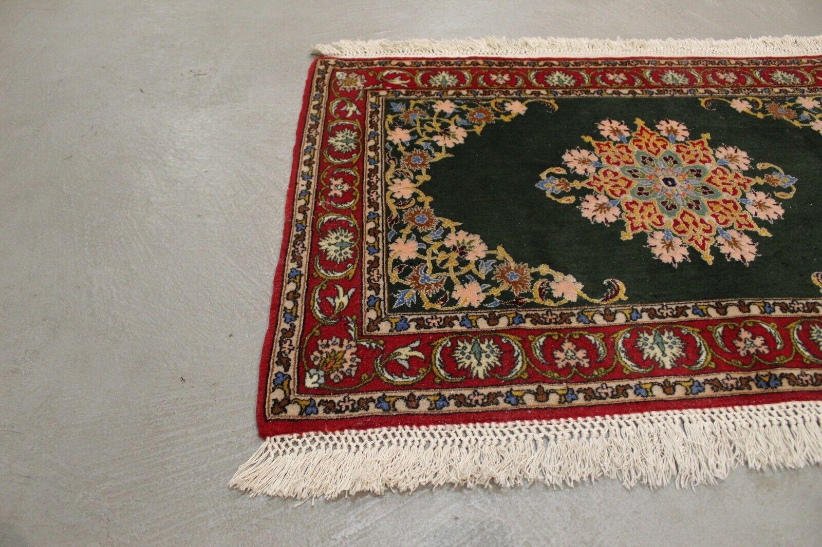 Handmade Vintage Persian Style Isfahan Silk Rug 2.2' x 3.2', 1960s - 1K41 1