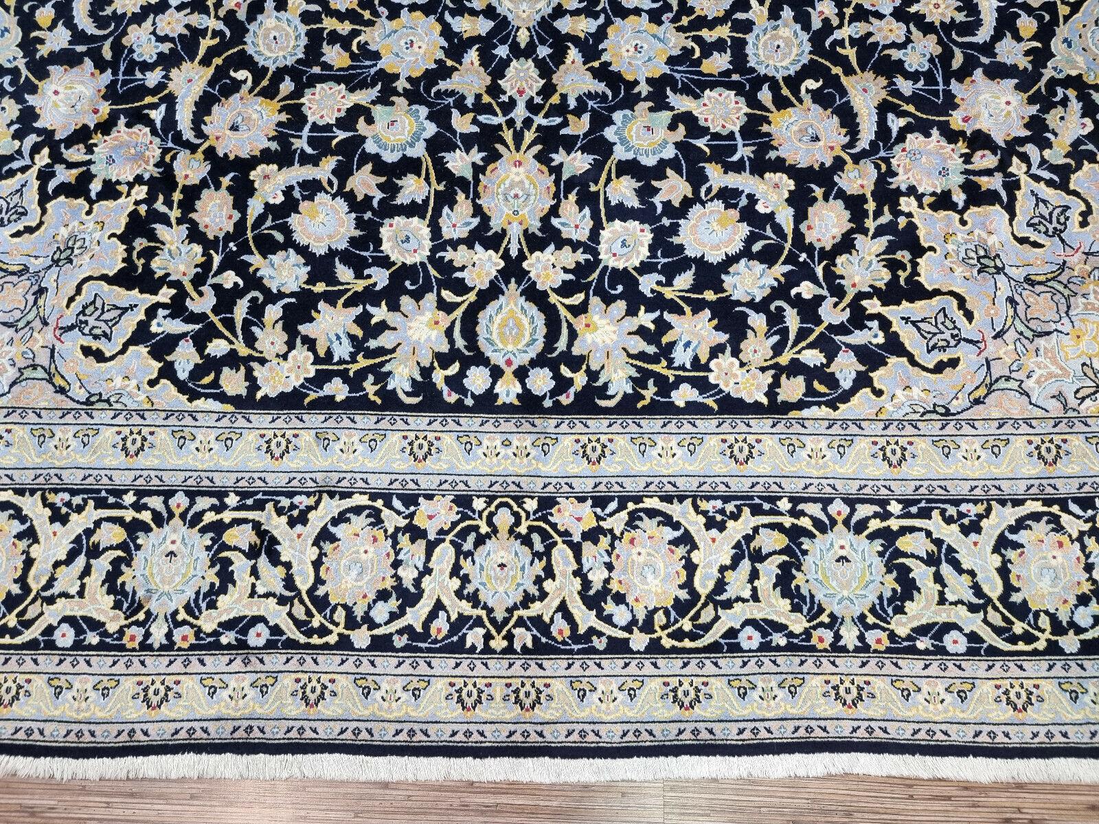 Handmade Vintage Persian Style Kashan Oversize Rug 10.1' x 14.4', 1970s - 1D69 For Sale 4