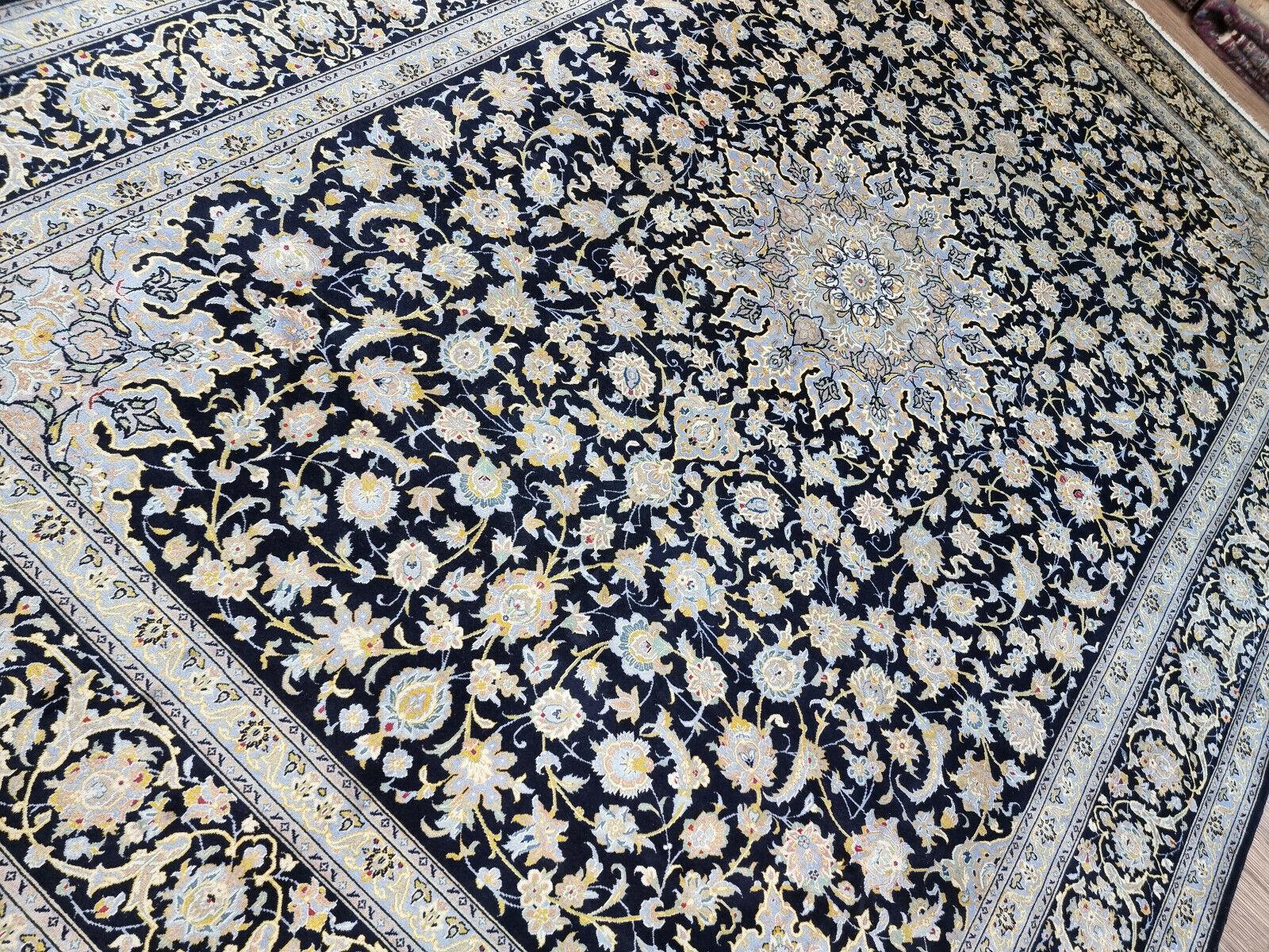 Handgefertigter Kashan Oversize-Teppich im persischen Vintage-Stil 10.1' x 14.4', 1970er Jahre - 1D69 im Angebot 5