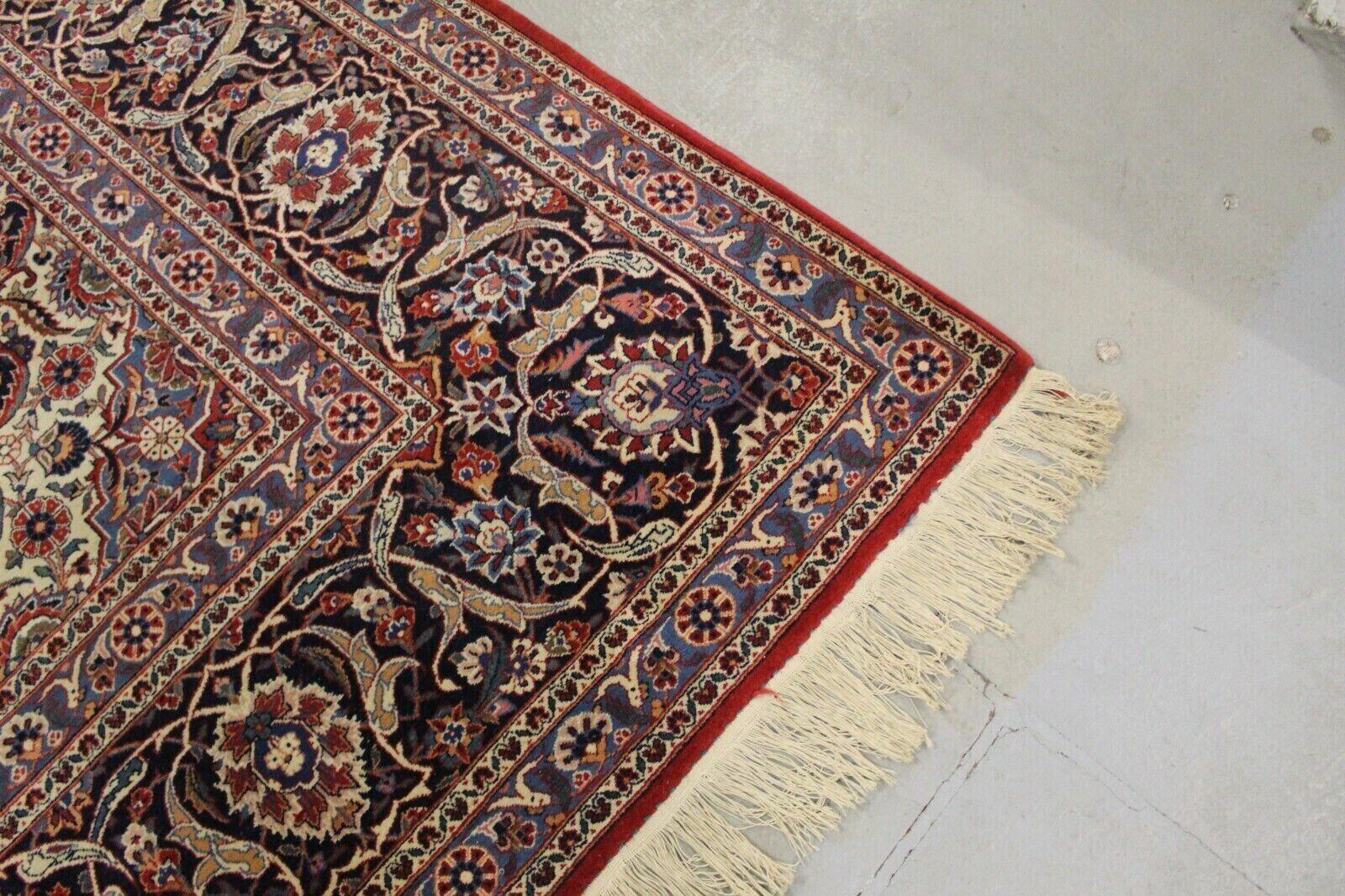 Handgefertigter roter Kashan-Teppich im Vintage-Stil 10' x 13,6', 1950er Jahre - 1K39 (Wolle) im Angebot