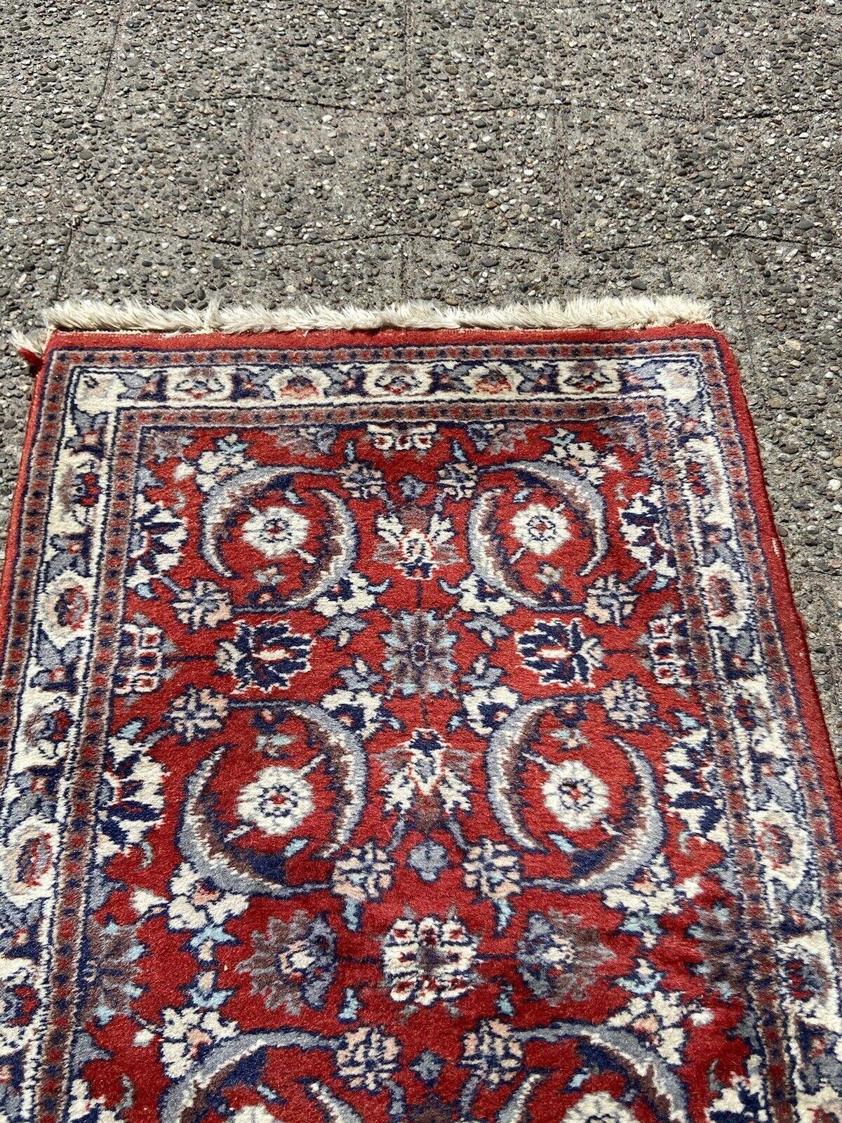 Handgefertigter Kashan-Teppich im persischen Vintage-Stil 1,5' x 3.7', 1970er Jahre - 1S21 (Wolle) im Angebot
