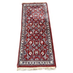 Tapis vintage fait main de style persan Kashan 1.5' x 3.7', 1970 - 1S21