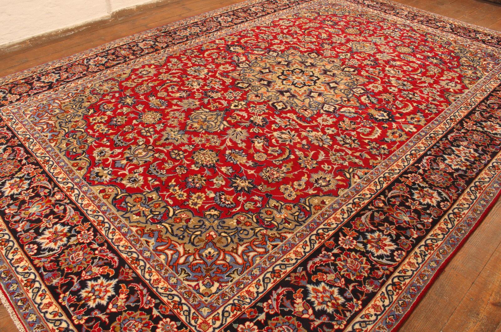 Handmade Vintage Persian Style Kashan Rug 9.6' x 14.1', 1960s - 1T15 In Good Condition For Sale In Bordeaux, FR