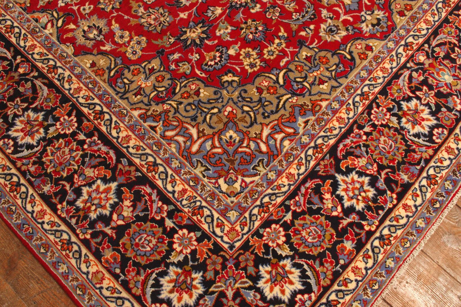Mid-20th Century Handmade Vintage Persian Style Kashan Rug 9.6' x 14.1', 1960s - 1T15 For Sale