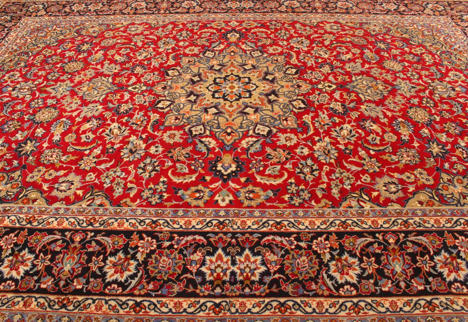 Handmade Vintage Persian Style Kashan Rug 9.6' x 14.1', 1960s - 1T15 For Sale 2
