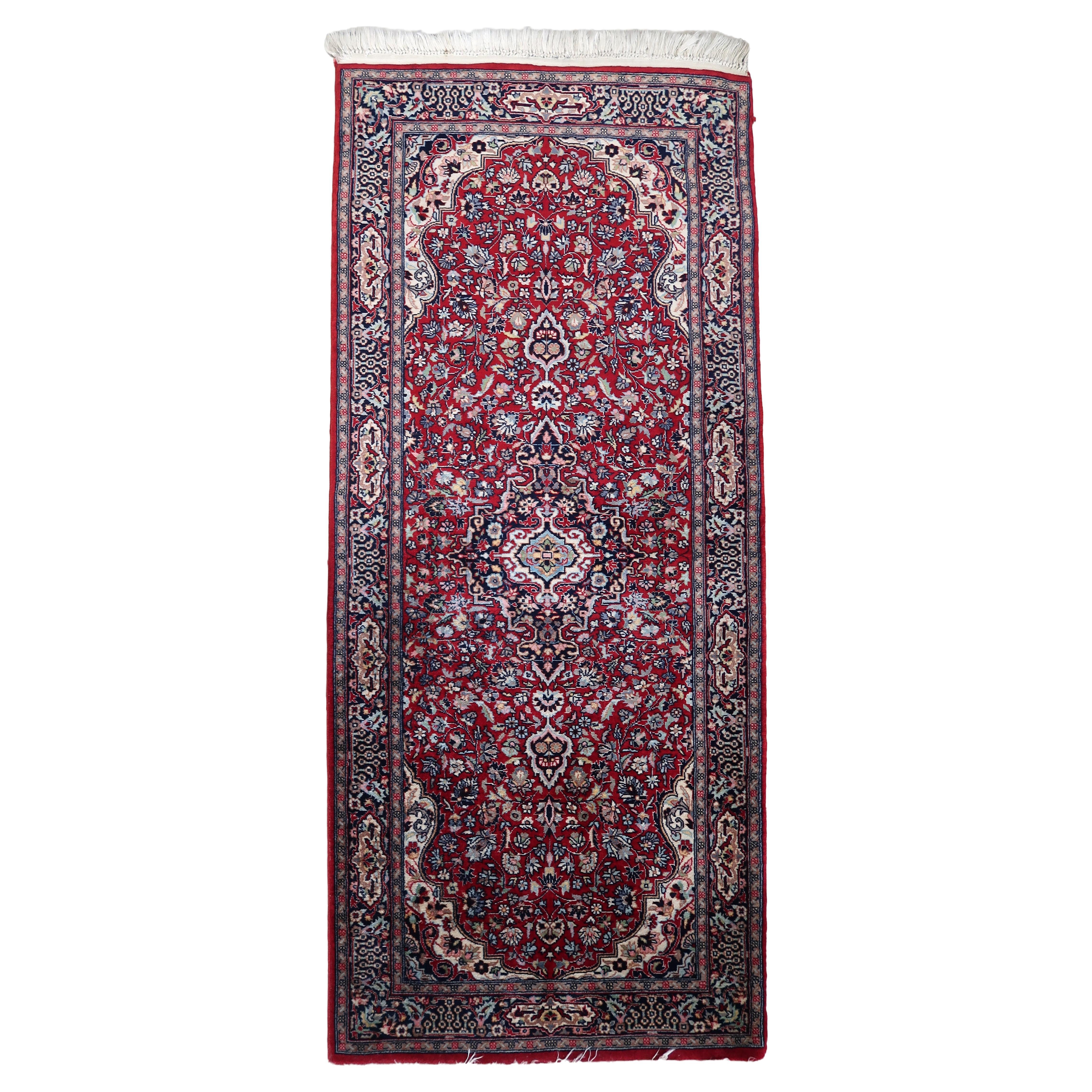 Handgefertigte Vintage Persian Style Kashan Läufer Teppich 2,4' x 5,8, 1960er Jahre - 1C1107