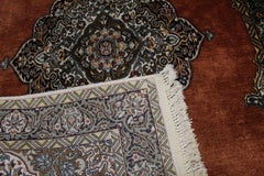 Handmade Vintage Persian Style Kashmir Silk Rug 4' x 6' 1970s - 1K36