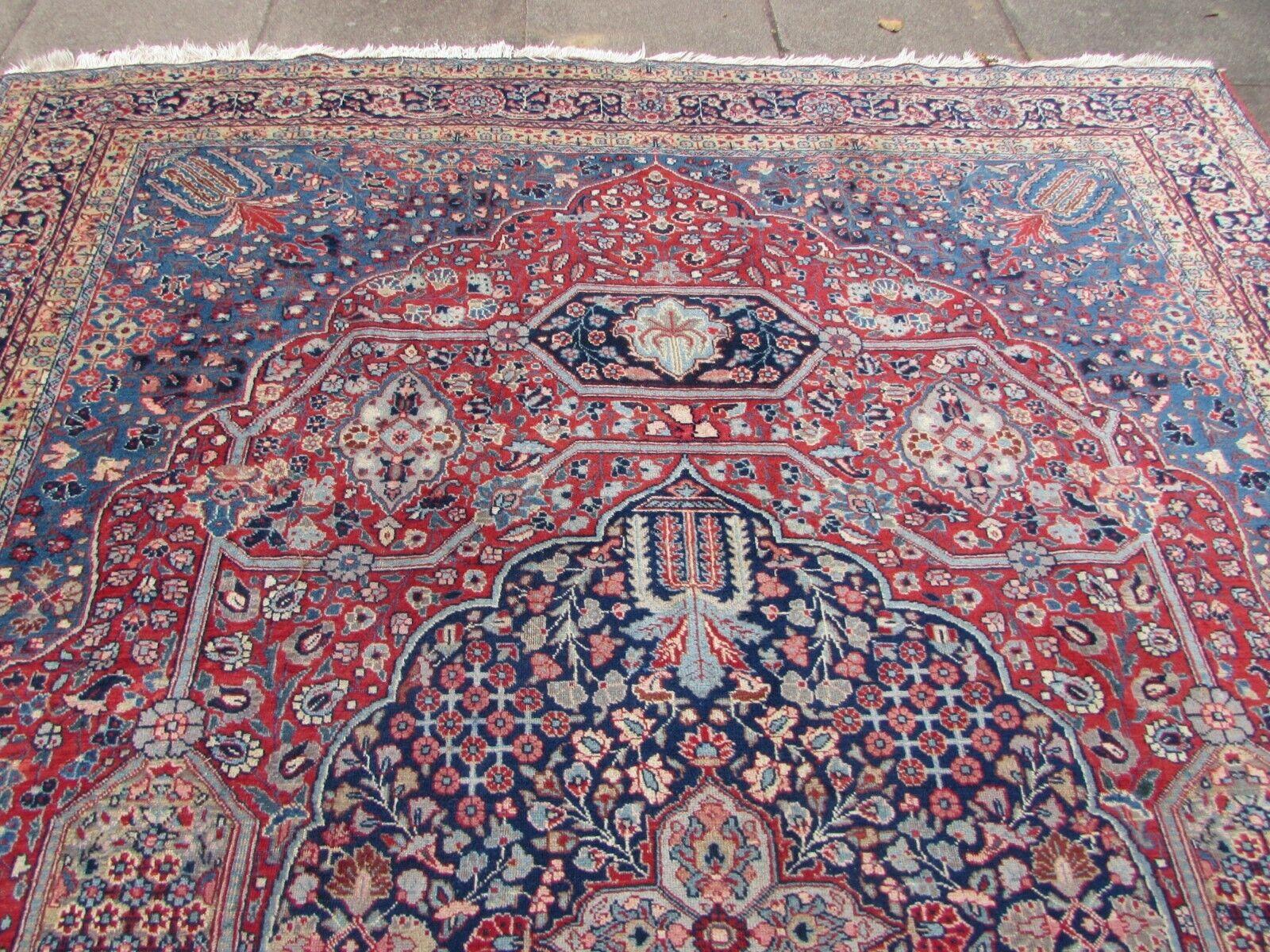 Handmade Vintage Persian Style Kazvin Rug 9.3' x 12.3', 1970s - 1Q68 For Sale 5