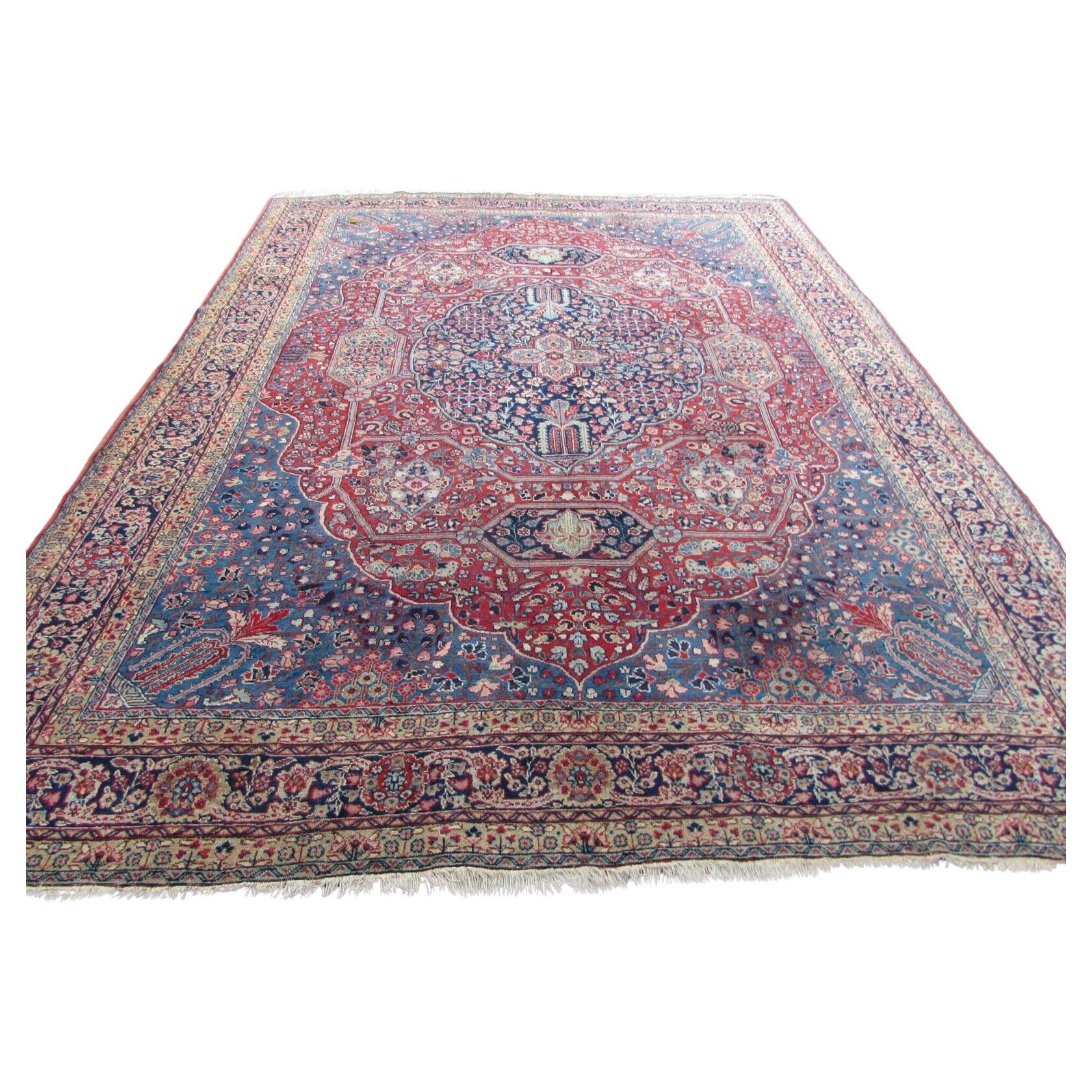 Handgefertigter Kazvin-Teppich im persischen Stil 9,3' x 12,3', 1970er Jahre - 1Q68 im Angebot