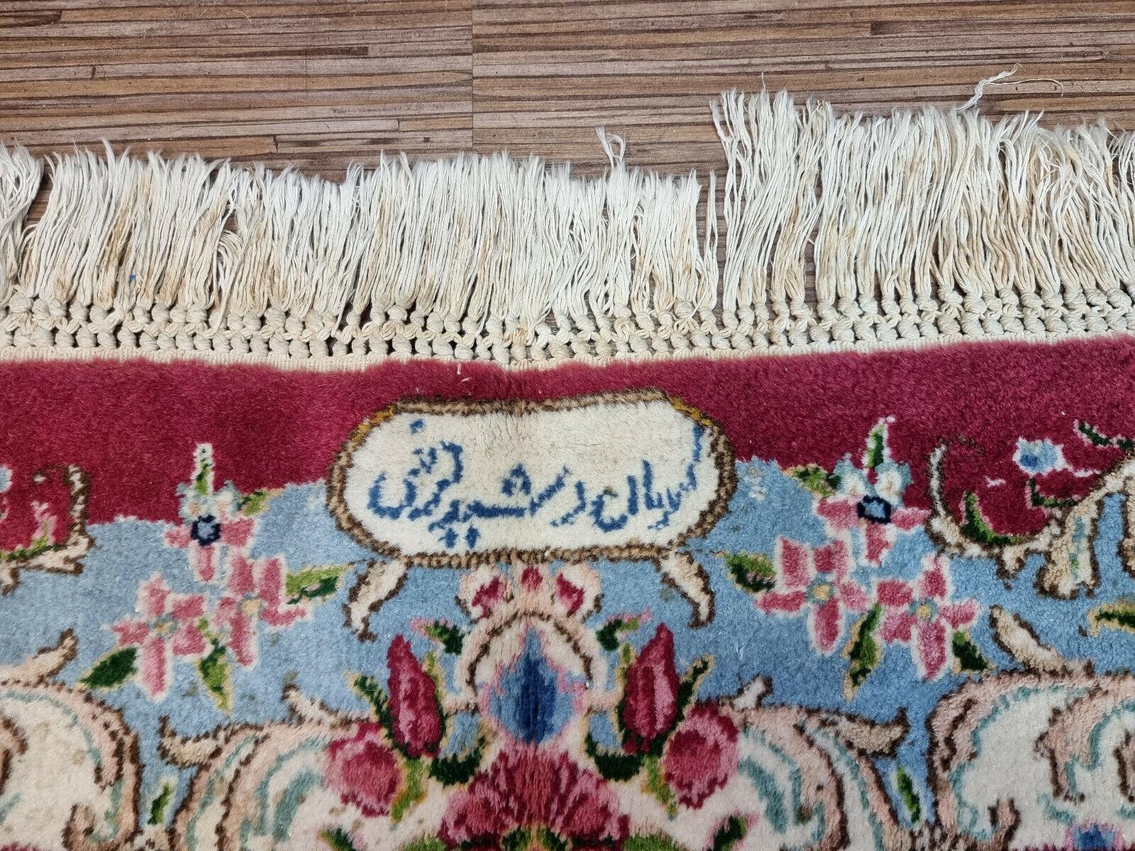 Wool Handmade Vintage Persian Style Kerman Rug 10.1' x 13.1', 1970s - 1D73 For Sale