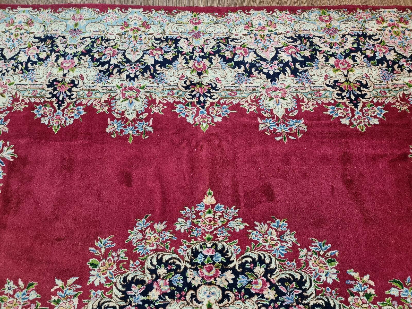 Handgefertigter Kerman-Teppich im persischen Vintage-Stil 10.1' x 13.1', 1970er Jahre - 1D73 im Angebot 2