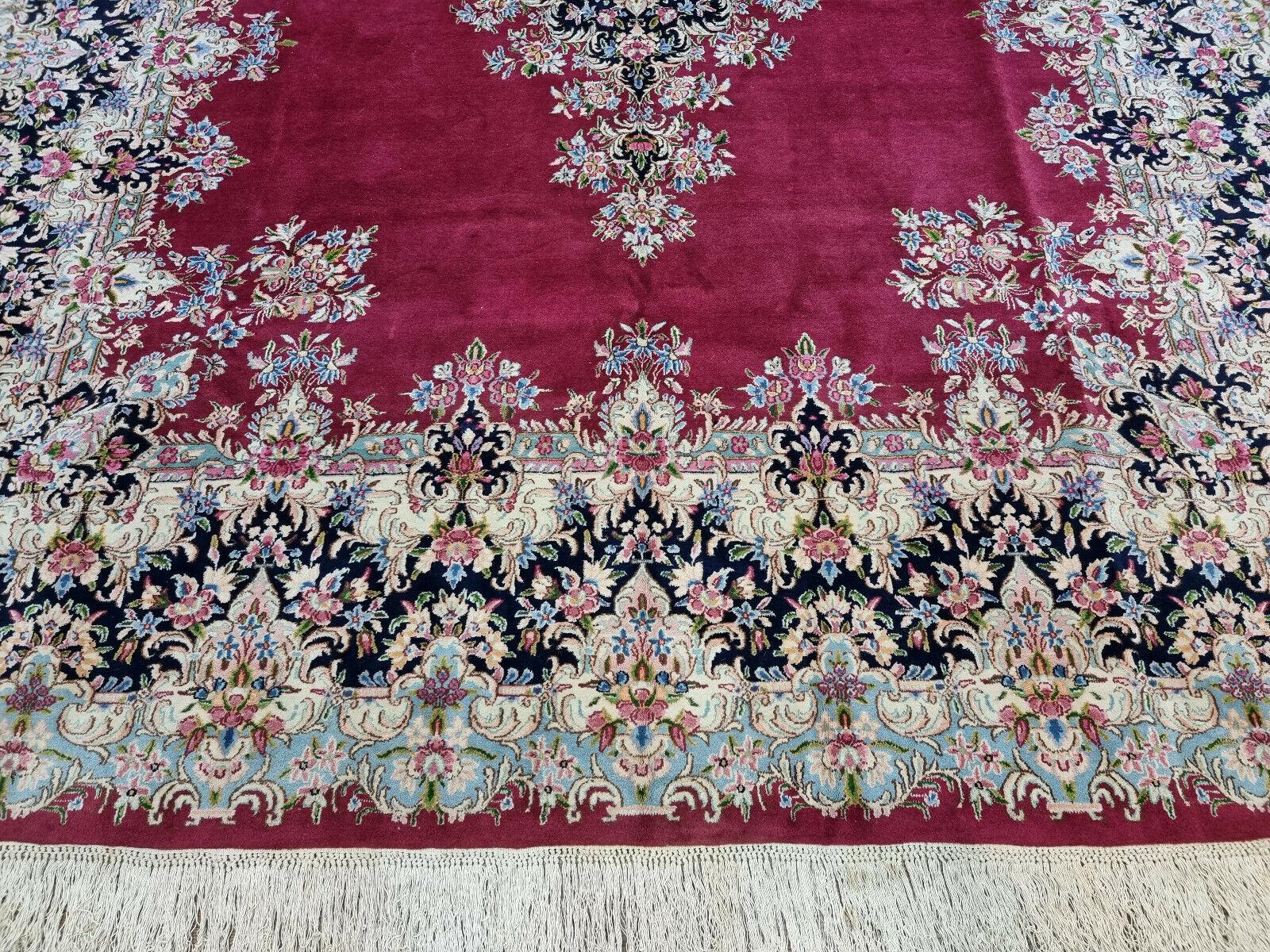 Handgefertigter Kerman-Teppich im persischen Vintage-Stil 10.1' x 13.1', 1970er Jahre - 1D73 im Angebot 3