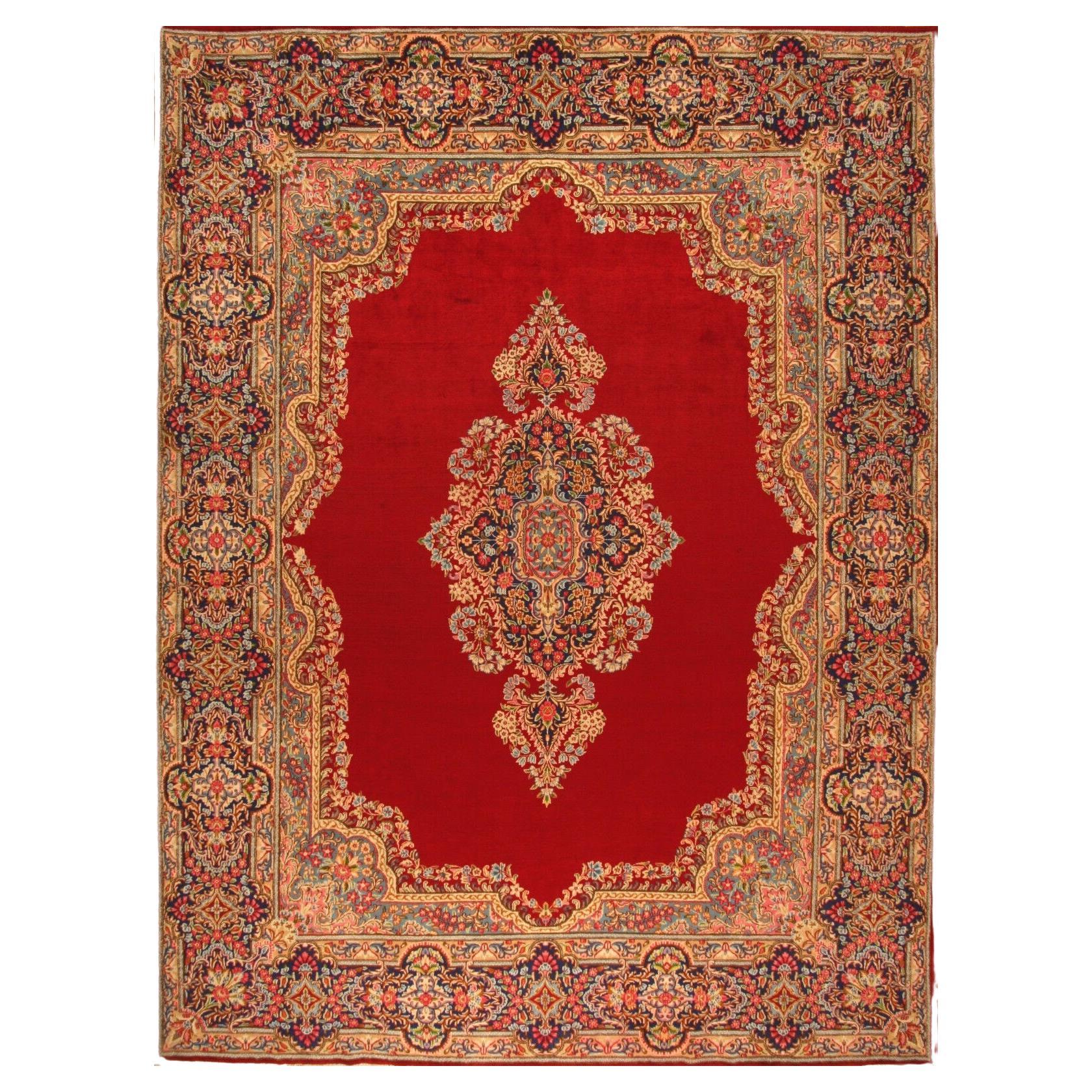 Handgefertigter Kerman-Teppich im persischen Vintage-Stil 9.9' x 13,3', 1970er Jahre - 1T41