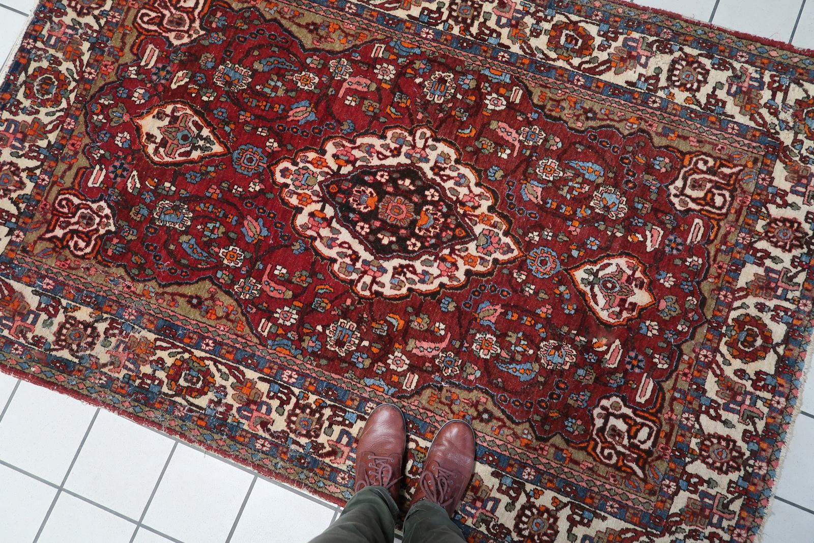 Handmade Vintage Persian Style Mahal Rug 1950s - 1C1080 For Sale 4