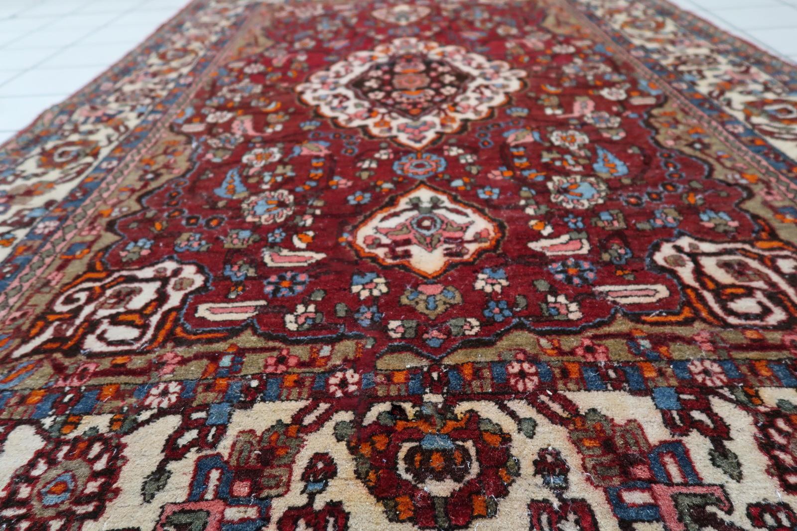 Handmade Vintage Persian Style Mahal Rug 1950s - 1C1080 For Sale 6