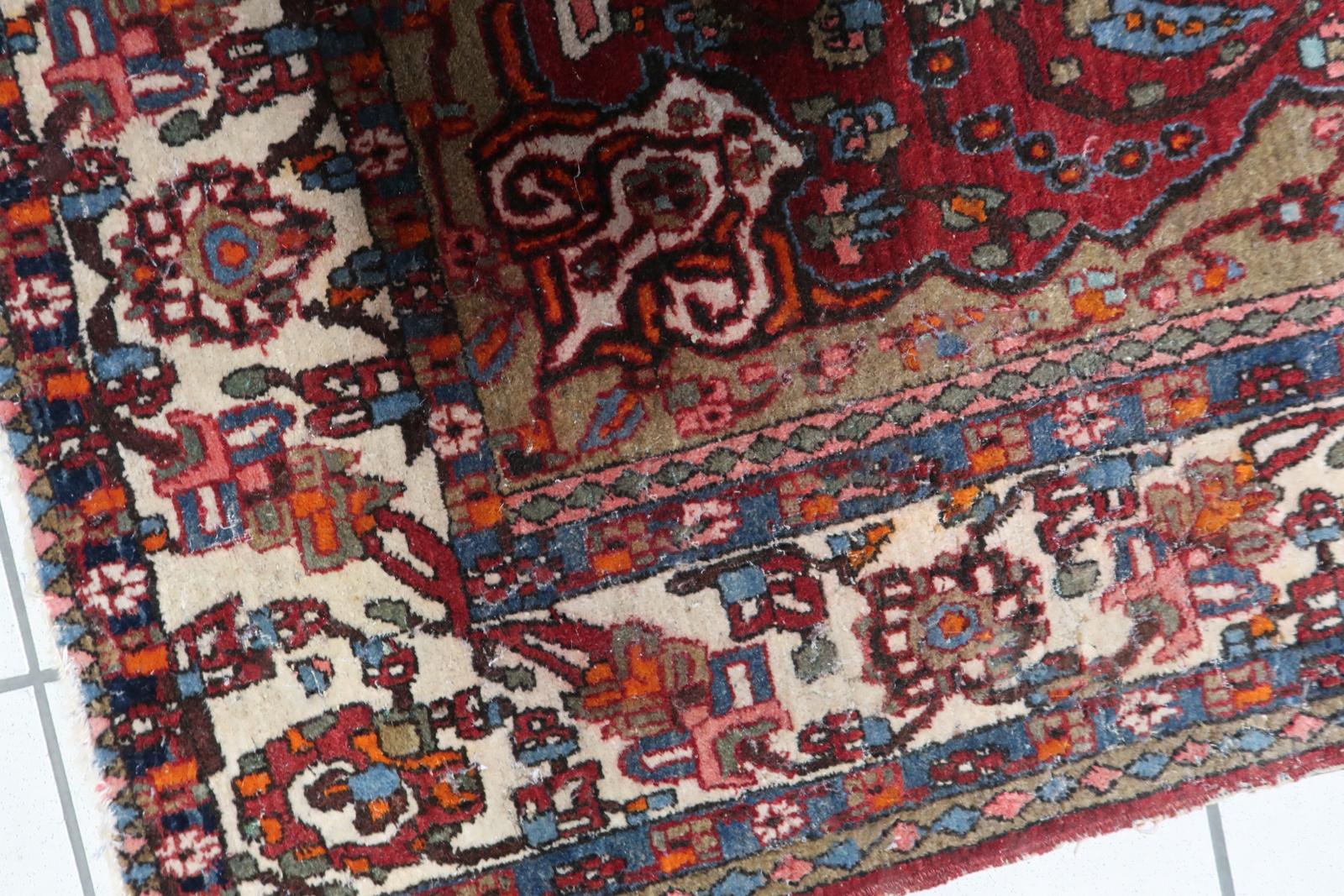 Hand-Knotted Handmade Vintage Persian Style Mahal Rug 1950s - 1C1080 For Sale