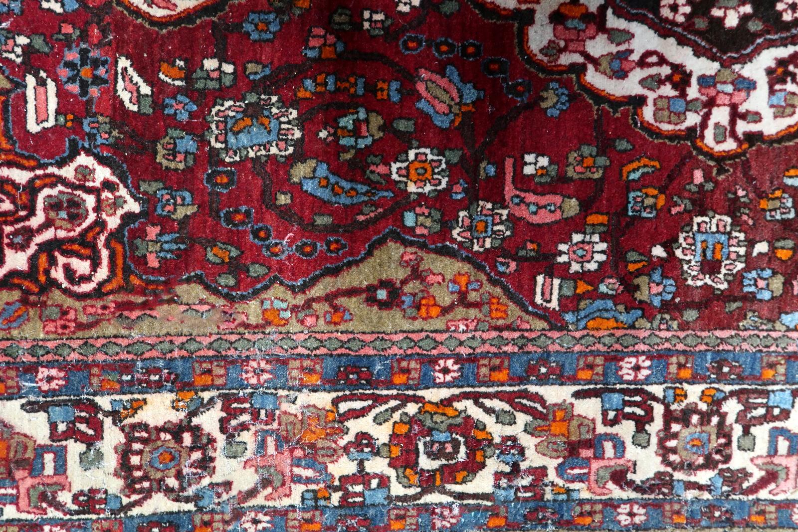 Handgefertigter Mahal-Teppich im persischen Stil 1950er Jahre - 1C1080 im Zustand „Gut“ im Angebot in Bordeaux, FR