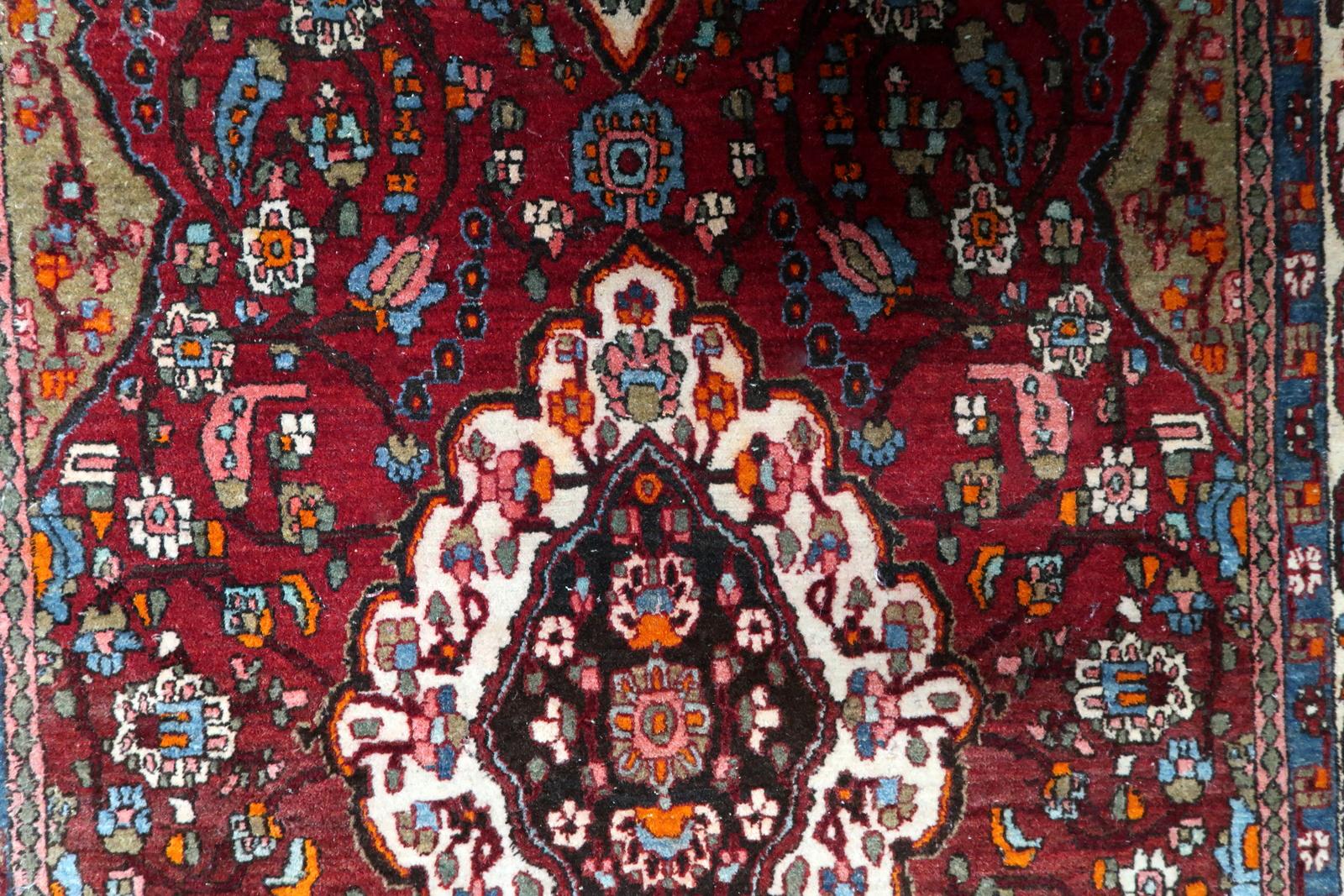 Wool Handmade Vintage Persian Style Mahal Rug 1950s - 1C1080 For Sale