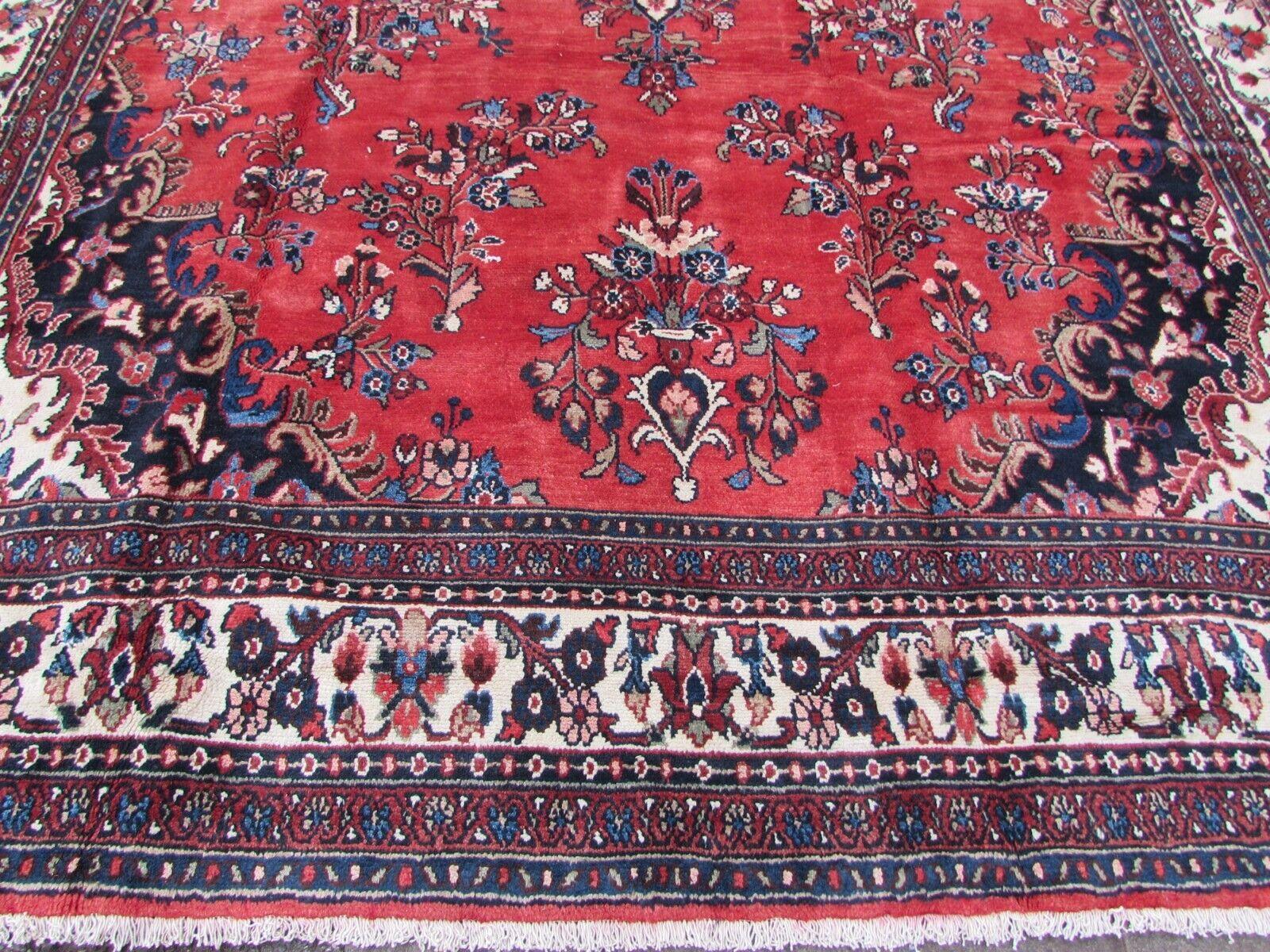Hand-Knotted Handmade Vintage Persian Style Malayer Oversize Rug 10.2' x 16.4', 1970s, 1Q55 For Sale
