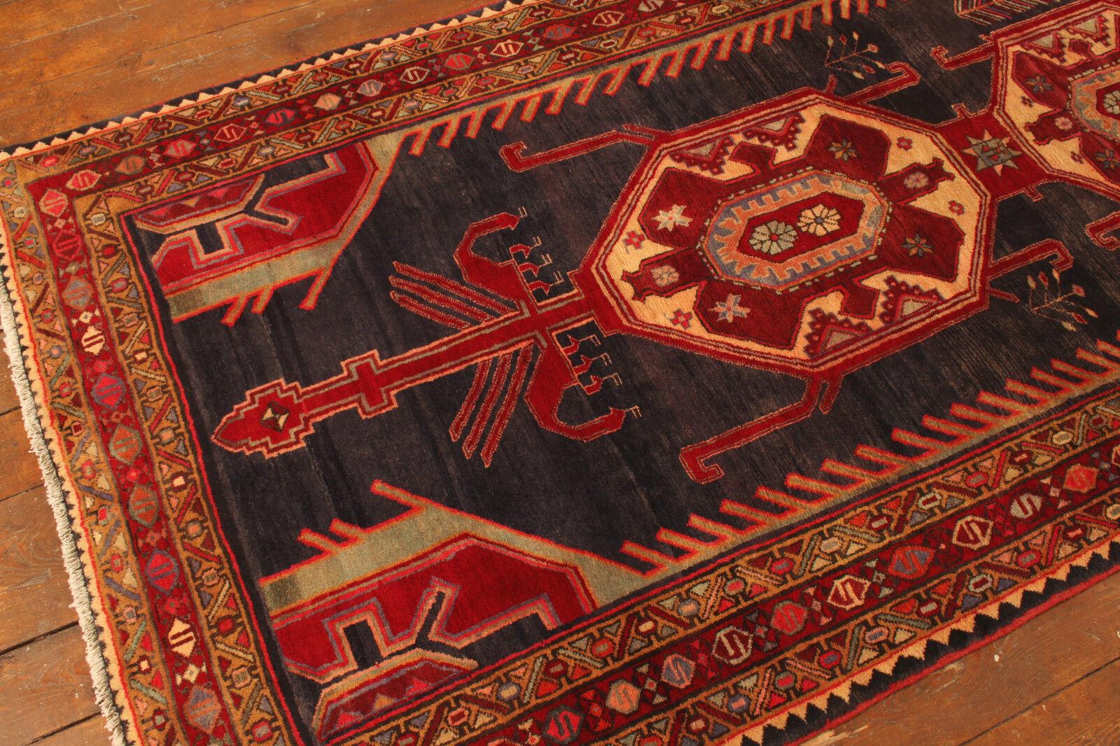 Late 20th Century Handmade Vintage Persian Style Malayer Rug 4.2' x 10.7', 1970s - 1T23 For Sale