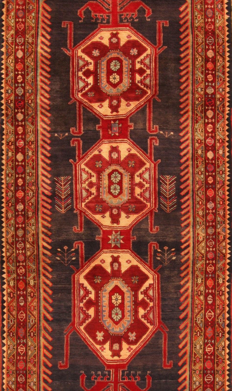 Handmade Vintage Persian Style Malayer Rug 4.2' x 10.7', 1970s - 1T23 For Sale 3