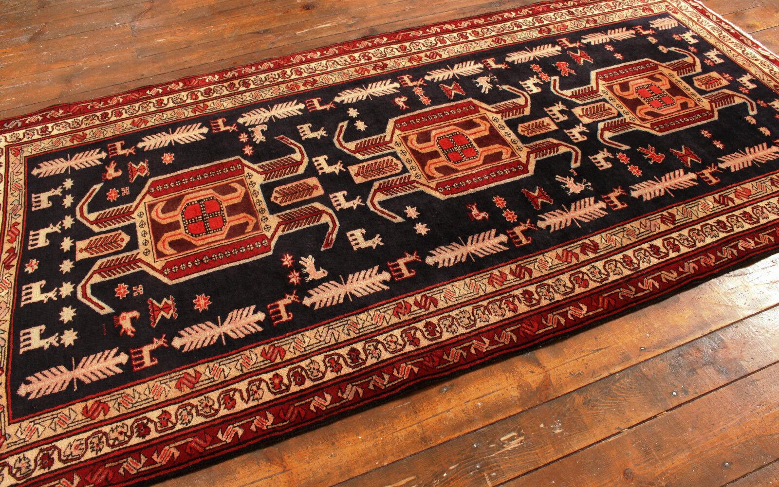 Handmade Vintage Persian Style Malayer Rug 4.5' x 9.2', 1970s - 1T26 In Good Condition For Sale In Bordeaux, FR