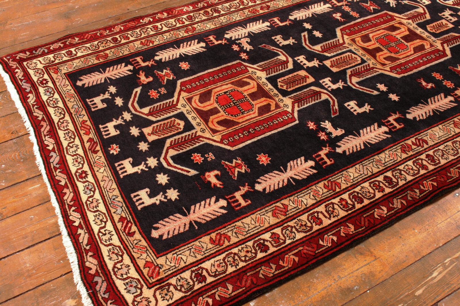 Late 20th Century Handmade Vintage Persian Style Malayer Rug 4.5' x 9.2', 1970s - 1T26 For Sale