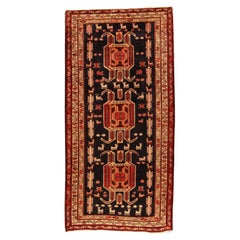 Handgefertigter Malayer-Teppich im persischen Stil im Vintage-Stil 4,5' x 9,2', 1970er Jahre - 1T26