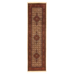 Handmade Vintage Persian Style Moud Runner Rug 2.6' x 9.6', 1980s - 1T51
