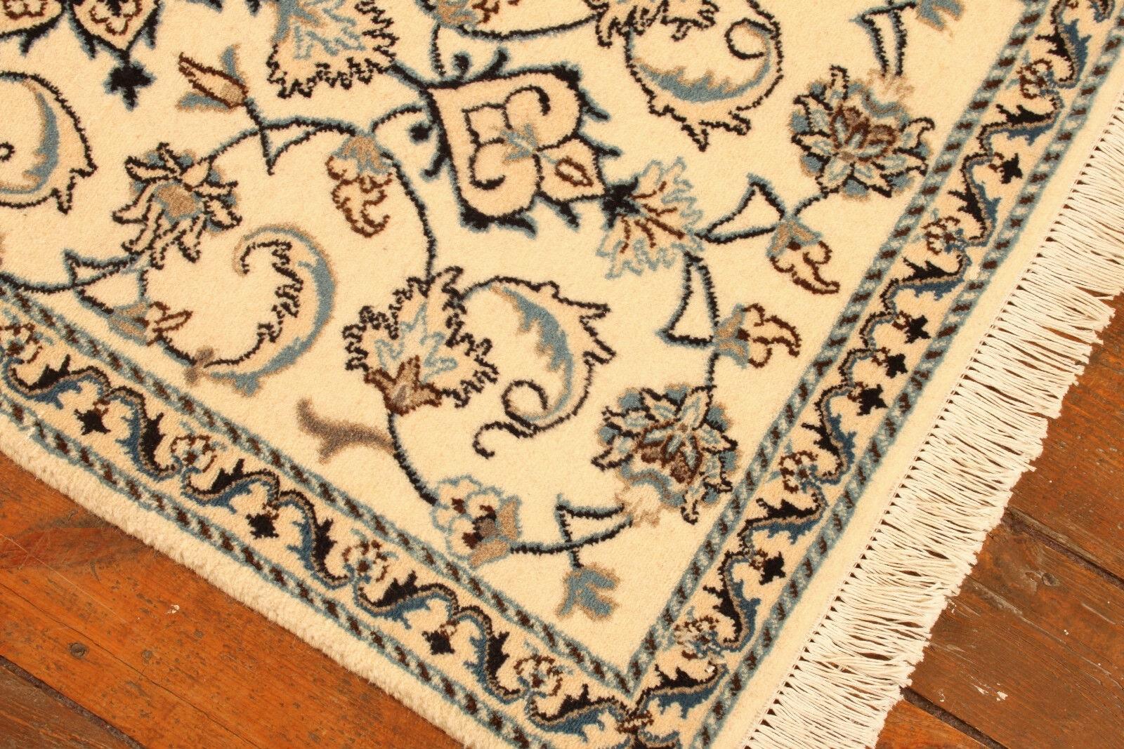 Handgefertigter Nain-Teppich im persischen Vintage-Stil 2.2' x 4.4', 1990er Jahre - 1T16 im Angebot 2