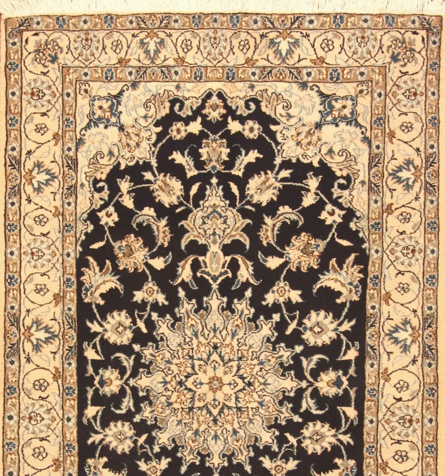Handgefertigter Nain-Teppich im persischen Stil 3,9' x 6,6', 1980er Jahre - 1T53 im Angebot 2