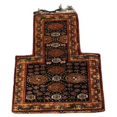 Sac à sel de style persan du Nord-Ouest fait à la main 1,4' x 1,7, années 1940 - 1N03