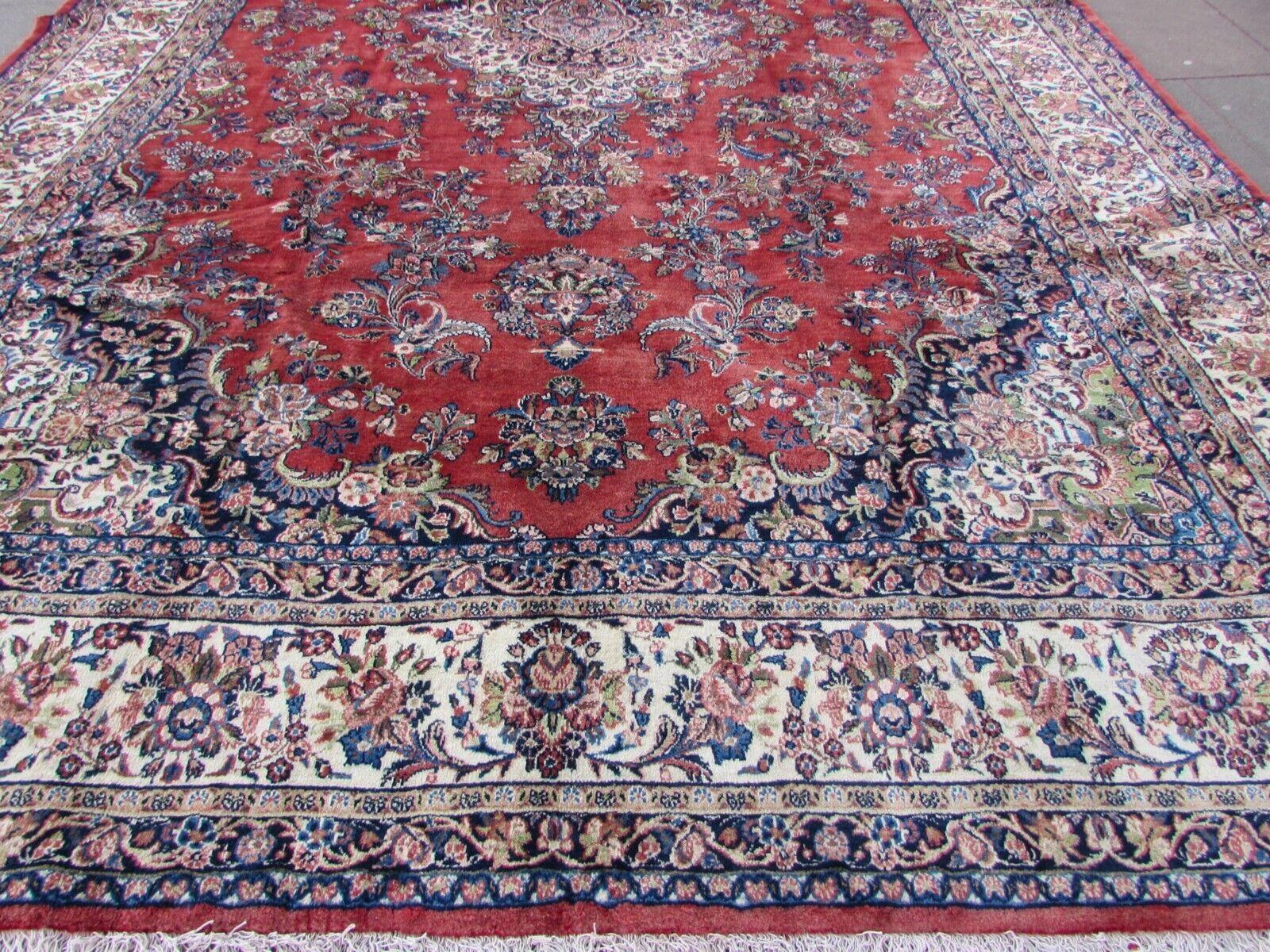 French Handmade Vintage Persian Style Sarouk Oversize Rug 10.3' x 16.2', 1970s, 1Q58 For Sale