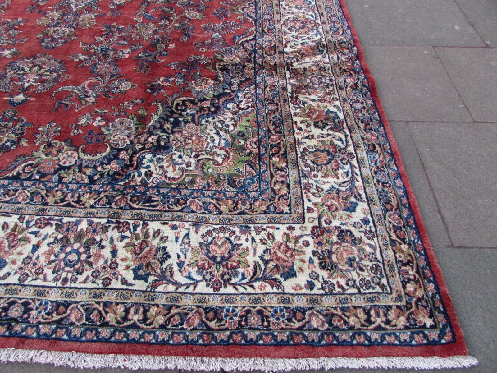 Wool Handmade Vintage Persian Style Sarouk Oversize Rug 10.3' x 16.2', 1970s, 1Q58 For Sale