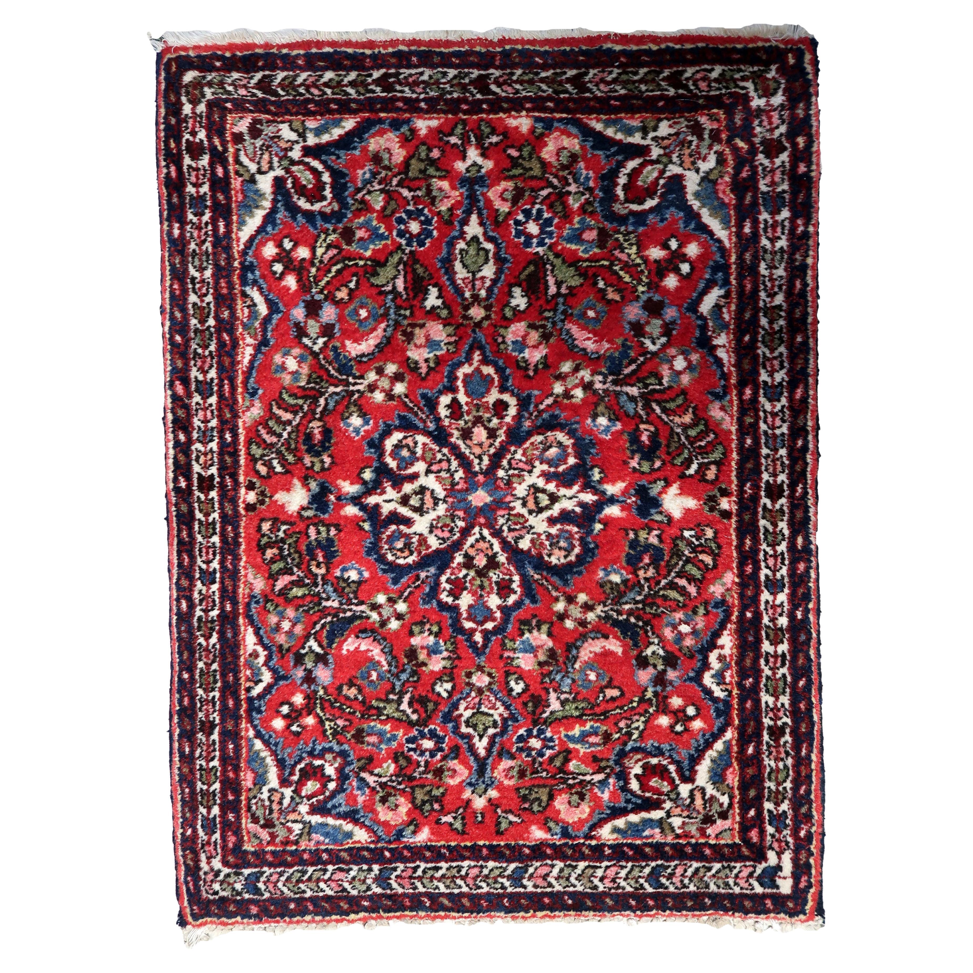 Handmade Vintage Persian Style Sarouk Rugб 1960s - 1C1075 For Sale