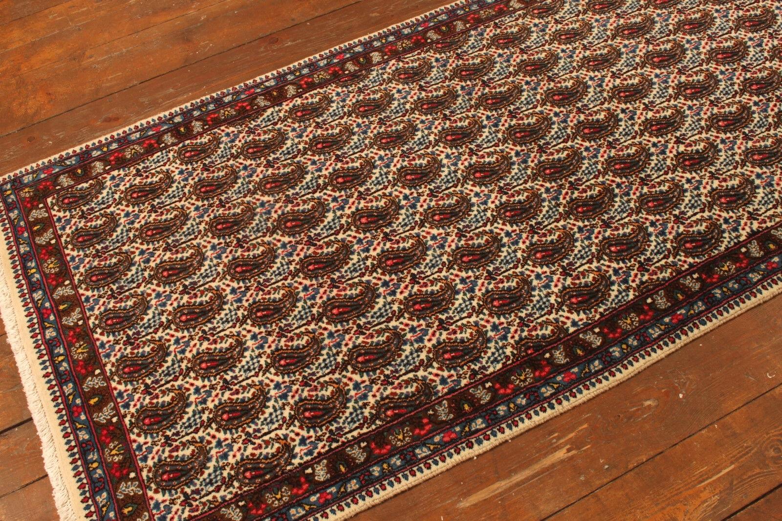 Late 20th Century Handmade Vintage Persian Style Senneh Runner Rug 3.4' x 10.1', 1970s - 1T43 For Sale
