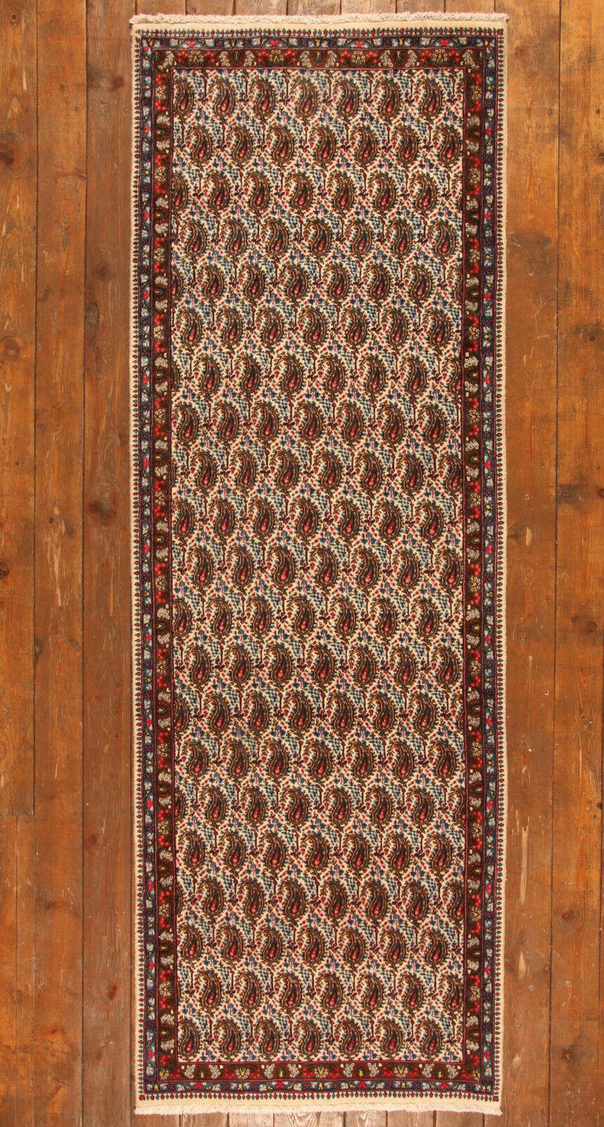 Handmade Vintage Persian Style Senneh Runner Rug 3.4' x 10.1', 1970s - 1T43 For Sale 1