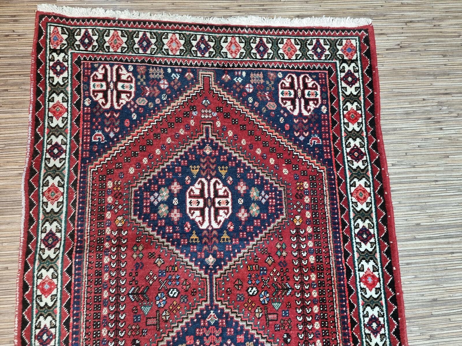 Mid-20th Century Handmade Vintage Persian Style Shiraz Rug 3.1' x 9.2', 1960s - 1D99