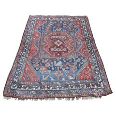 Handgefertigter Vintage Shiraz-Teppich im persischen Stil 3.8' x 4.9', 1920er Jahre, 1Q34