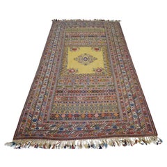 Handgefertigter Sumak-Kelim-Teppich im persischen Stil im Vintage-Stil 4.3' x 7,5', 1960er Jahre - 1K02