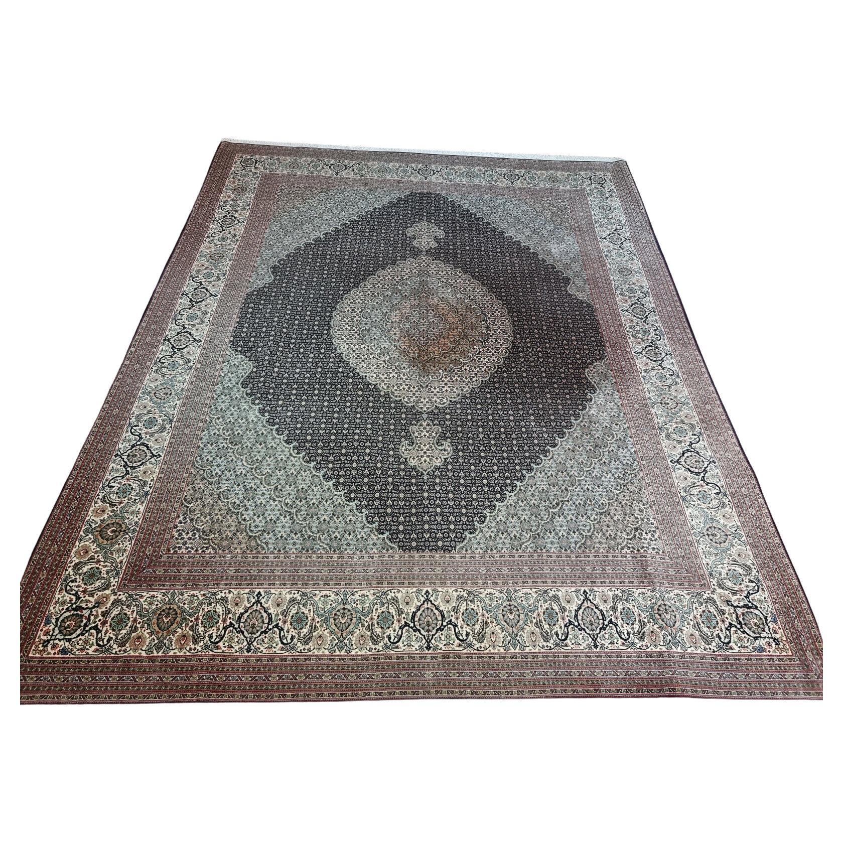 Handgefertigter Vintage-Tabriz 50 Raj-Teppich im persischen Stil 8.2' x 10.3', 1980er Jahre - 1D66