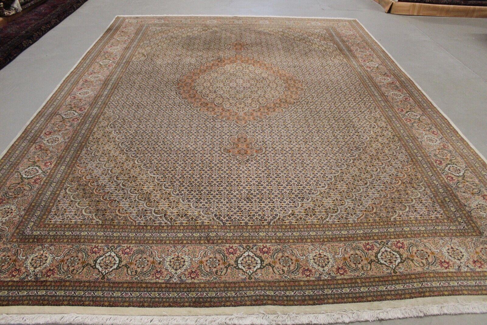 Hand-Knotted Handmade Vintage Persian Style Tabriz 50 Raj Rug 8.2' x 11.3', 1960s - 1K41 For Sale