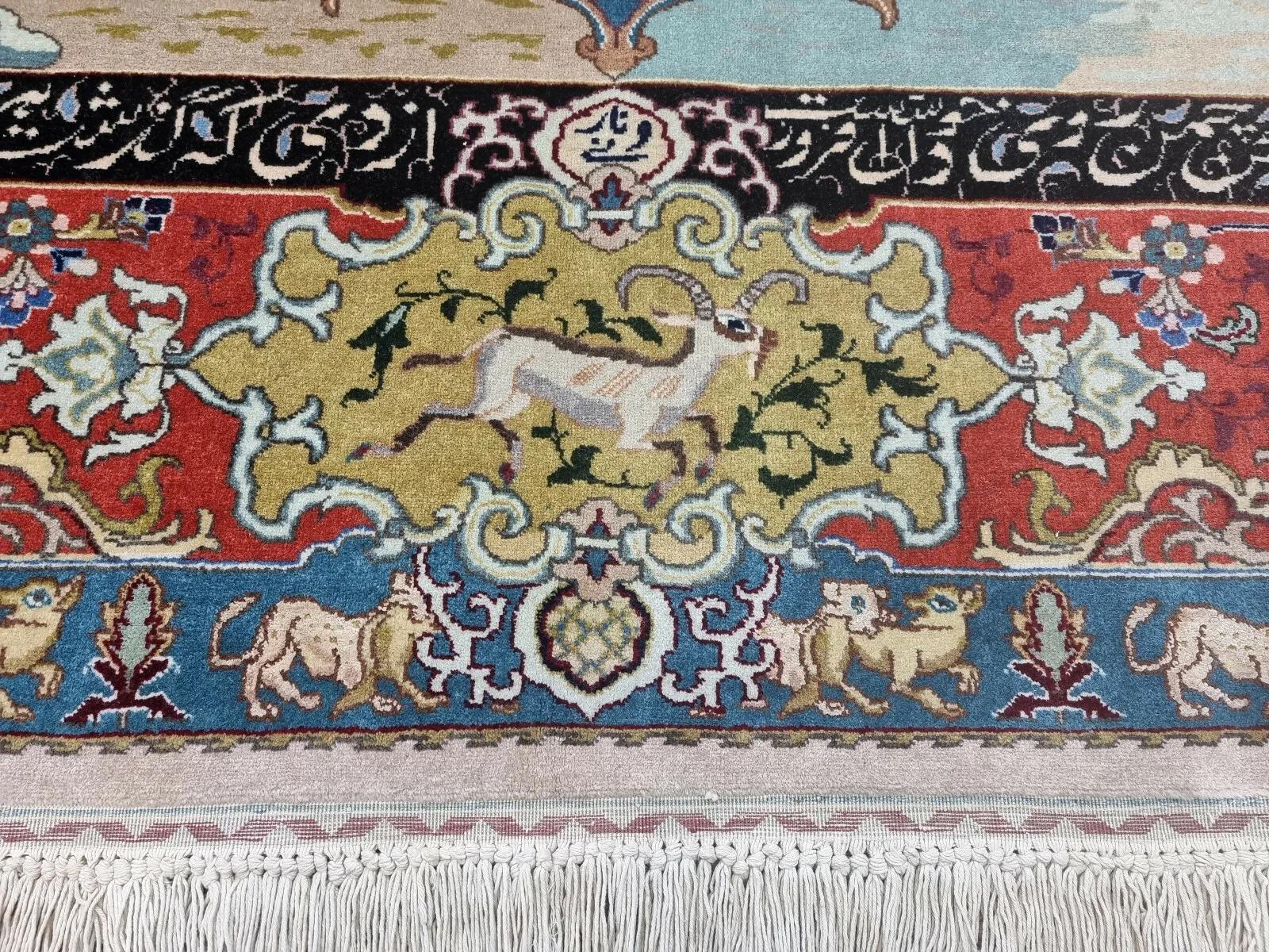 Annodato a mano Tappeto fatto a mano in stile persiano Tabriz Narvani 6,7' x 9,5', anni '70 - 1D136 in vendita